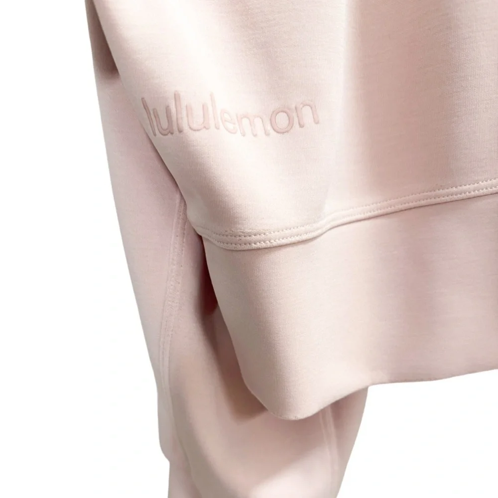 LULULEMON Perfectly Oversized Cropped Crew Softstreme Sweatshirt Pink Size 14